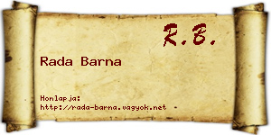 Rada Barna névjegykártya